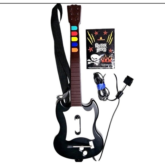 GUITAR HERO SG Controller Red Octane For Ps2 w/ Stickers In Original Box Works! - Picture 13 of 14